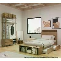 ราคา KONCEPT FURNITURE ชุดห้องนอน Tomo ขนาด 3.5 ฟุต(ขาลิ้นชัก) & ตู้ข้างเตียง & ตู้เสื้อผ้า สีแคชชูโอ๊ค (1731882625985513722)