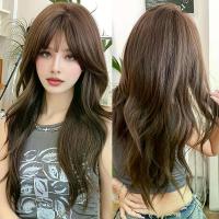 ราคา วิกผมยาว ลอนปลายสไลด์ มีหน้าม้า โคนตัว S สีน้ำตาล (63 cm.) วิก ผม ผู้ชาย (1733678457304614660)