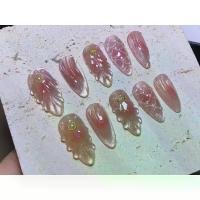 ราคา เล็บปลอมสำเร็จรูป สีเจลแท้100% ลูกแก้วทะเล เล็บปลอมน่ารัก เล็บเจล เล็บปลอม เล็บปลอมสวยทรงแหลมยาว (1735318761899983985)