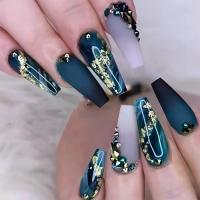 ราคา เล็บปลอม 24 ชิ้น กระเป๋าเครื่องมือ รวมยาทาเล็บ เพ้นท์เล็บ เล็บปลอม ใช้ซ้ำได้ ดีไซน์สวยงาม ไล่ระดับสีฟ้าและสีทอง แฟชั่นระดับไฮเอนด์ เล็บสวมใส่ได้ พร้อม Rhinestones (1731821073517937677)