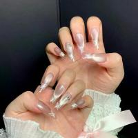 ราคา 【จัดส่งจากประเทศไทย】เล็บปลอม เล็บปลอมแหลมยาว เล็บเจล เล็บปลอมสำเร็จรูป เล็บปลอมพร้อมติด ใช้ซ้ำได้ (1734090671109277521)