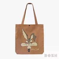 ราคา DOSH SHOPPING BAG LOONEY TUNES กระเป๋าผ้าแคนวาส DLTACB1003-BR ของแท้คือปัง เป้ (1734680381940991838)