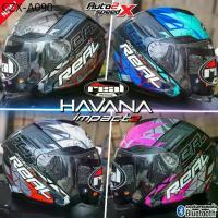 ราคา ☃หมวกกันน็อค REAL HAVANA IMPACT 2 ลายใหม่ ครึ่งใบ แว่น2ชั้น◈ (1735322948642899414)