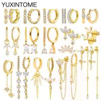 ราคา 【liuns】ต่างหูวงแหวนสีขาวจากเซอร์คอน พร้อมเข็มเงินสเตอร์ลิง 925 ประดับจี้รูปกางเขน/ดาว/ดอกไม้/หยดน้ำ ต่างหูสีทอง เครื่องประดับหรูหรา (1735294560893175489)