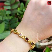 ราคา A26 สร้อยข้อมือนพเก้า พลอยมณีใต้น้ำ พลอยหลากสี ตะขอ กำไลเสริมดวง กำไลมงคล งานทน ใส่สวย ไม่ลอก กำไลข้อมือ (1734296330096379670)