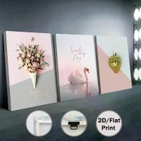 ราคา ชุด 3 ชิ้น กรอบพิมพ์แบน 2D ภาพวาดและโปสเตอร์ผ้า ตกแต่งดอกไม้อันหงส์สีชมพู สตรอเบอร์รี่สีทอง สไตล์นอร์ดิก ของตกแต่งบ้าน ศิลปะบนผนัง เหมาะสำหรับตกแต่งห้อง ไอเดียของขวัญ เหมาะสำหรับห้องนั่งเล่น (17326801
