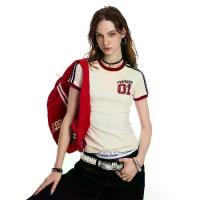 ราคา 0123 เริ่มต้น เสื้อยืดแขนสั้นทรงอเมริกัน ทรงเข้ารูป สไตล์เรโทร แฟชั่น ลายทาง เสื้อกีฬาเซ็กซี่ สินค้า, นําเข้า, จาก, จีน เสื้อ, ยืด, คอปก, แขน, สั้น โปร100, ทั้งร้าน ปล่อย, เสื้อ, (1735434161311941874)