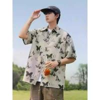 ราคา เสื้อเชิ้ตแขนสั้นลายผีเสื้อดีไซน์โดดเด่นสำหรับผู้ชาย สไตล์จีนย้อนยุคทันสมัย ทรงหลวมพร้อมปกเสื้อและลายพิมพ์เต็มตัว เสื้อ ฮาวาย ผู้ชาย คอ จีน ลาย ดอก (1735203649251084285)