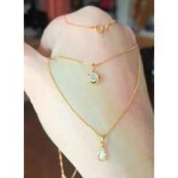 ราคา [พร้อมส่ง] ✨️ สร้อยคอเงิน 925 อิตาลี พร้อมจี้ Cz ชุบทองคำแท้ 18K (1734266969896617486)