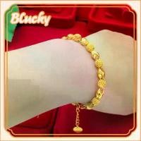 ราคา สร้อยข้อมือนำโชค ทอง 18K อิตาลี ชุบทอง (au750) ดีไซน์กลวง สำหรับผู้หญิงและผู้ชาย เหมาะเป็นของขวัญ (1731476657112451662)
