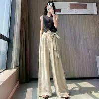 ราคา กางเกงสูทผ้าไอซ์ซิลค์ผสมผ้าฝ้าย-ผ้าลินินสำหรับผู้หญิง ใส่สบายในฤดูร้อน เอวสูง ทรงหลวม ทรงตรง ผ้าพลิ้วสวย ความยาวถึงพื้น ขากว้าง กางเกง ขาบาน ลินิน แท้ ผ้าไหม อิตาลี ขาสั้น ผู้หญิ (1735051226075727166)