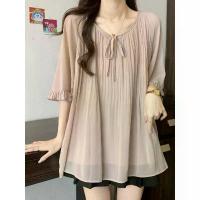 ราคา 2026เสื้อผ้าผู้หญิงพลัสไซส์, F6V, MM อ้วน, สไตล์ใหม่ฤดูร้อน , แขนสั้นที่ไม่ซ้ำกัน, เสื้อชีฟองกระชับสัดส่วน, ทรงหลวม, ซ่อนพุง ยีนส์ มือสอง เสื้อ ลูกไม้ ผ่าหน้า เสื้อkloset ซีทรู ผ (1733386690724726327)
