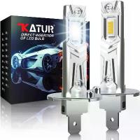 ราคา 2 ชิ้น Turbo H1 ไฟหน้า LED หลอดไฟรถยนต์ 20000LM 100W 6000K โคมไฟสีขาวสว่างมากสำหรับ Ford Fiesta Focus mk4 Octavia Fiat Punto (1730887136071223805)