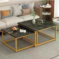 ราคา YY ชุดโต๊ะกลาง โต๊ะรับแขก โต๊ะโครงเหล็กลายหินอ่อน Z 8867 8866 (1734577193010824478)