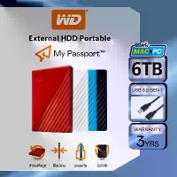 ราคา [COD] [tiktok]Western Digital HDD 6 TB External Harddisk ฮาร์ดดิสพกพา รุ่น My Passport ความจุ 6 TB, USB 3.2 Gen 1 (1735535914236412989)