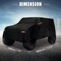 ราคา X Autohaux ผ้าคลุมรถยนต์แบบครอบทั้งคันสำหรับ Jeep Wrangler JK ประตู 2/4 บาน ปี 2007–2017 ฟิล์มอลูมิเนียม ผ้าคลุมกลางแจ้งป้องกันสภาพอากาศ พร้อมซิปประตู (1735368557810976065)