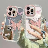 ราคา เคสโทรศัพท์กระจกผีเสื้อ Ins, สำหรับ iPhone 11, 15, 14, 13, 12, Pro, Xs Max, XR, X, 7, 8 Plus, SE 2020, สีชมพูใส, เคสนิ่ม, เคสโทรศัพท์, ฝาหลังป้องกันกันกระแทกซิลิโคน (1735207028808910740)