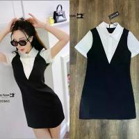 ราคา code: D0563 เดรสเชิ้ตแขนสั้น ชุดสาวออฟฟิศ งานป้าย Showroom (1735352422994184106)