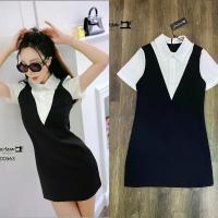 ราคา code: D0563 เดรสเชิ้ตแขนสั้น ชุดสาวออฟฟิศ งานป้าย Showroom (1734625130446292466)