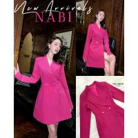 ราคา Code :: N-3463 เดรสสั้นสีชมพูบานเย็น เดรสทรงสูทสีชมพู งานป้าย Nabi (1734625118325343633)