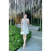 ราคา Crystals Brand ชุดมินิเดรสลายผีเสื้อ ชุดเดรสสีม่วงพาสเทล Code- 362 (1734700701510697989)