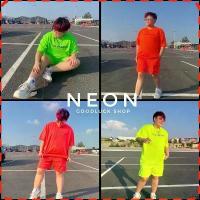 ราคา ✦เสื้อยืดโอเวอร์ไซต์ oversizeสีนีออนสะท้อนแสงneonคอกลมพร้อมกางเกงขาสั้น✭COD TH (1735537899077731855)