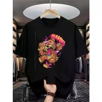 ราคา ตุ๊กตาหมีเสื้อยืด Neon Punk กราฟิกสีดำแขนสั้น แฟชั่นสำหรับผู้ชายและผู้หญิงวัยรุ่น (1735483158435300707)