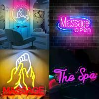 ราคา LED neon sign light, open massage design, customizable, suitable for beauty salons and spas, beauty salon wall art, beauty spa salon decoration, open, massage neon. (1734667600307979886)