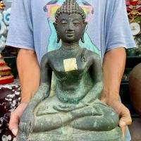ราคา พระเชียงแสน สิงห์๑ หน้าตัก9นิ้ว เนื้อสำริด อายุเกิน100ปี พระพุทธรูปโบราณ ปางมารวิชัย (1735131137540523378)