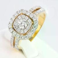 ราคา แหวนเพชรแท้ เบลเยี่ยม น้ำ100 ความสะอาด E colour VVS ตัวเรือนทองคำแท้18K (1732912504323408908)