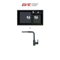 ราคา EVE ซิงค์แกรนิต ซิงค์ล้างจานสีดำ eve รุ่น PHONIX 900/480 BLACK (1729671006591486797)