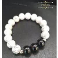 ราคา POOMJAI - กำไลหินฮาวไลท์ นิลดำ Onyx Howlite Calcite กำไลหินมงคล กำไลหินแท้ กำไลหินธรรมชาติ Lucky Stone ขนาด 10 มิล หินนำโชค (1735384919262397727)