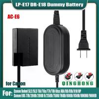 ราคา LP-E17 แบตเตอรี่จำลอง DR-E18 & ACK-E18 AC-E6 อะแดปเตอร์ไฟ AC สำหรับ Canon EOS 200D II Rebel SL2 SL3 T6i T6s T7i T8i Kiss X8i X9 X9i X10 กล้อง (1730914769640000153)