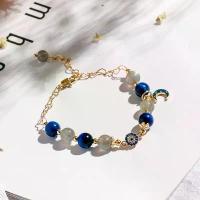 ราคา MINDO สร้อยข้อมือหิน กำไลข้อมือ Kyanite และ มูนสโตน Moon Stone ไคยาไนท์ หินนำโชค หินมงคล กำไลหินแท้ (1733962068500972584)