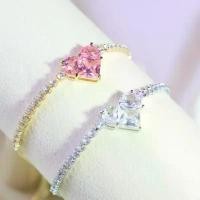 ราคา Princess Heart Zircon Tennis Bracelet กำไลหัวใจเพชรเซอร์คอน ดีไซน์หรูหวาน รูปหัวใจ จัดส่งจากกทม (1735257917056255031)