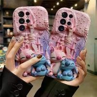 ราคา Phone Case - Phone Case Featuring a Pink Castle Bow Design with Disney'S Stitch And Angel, Compatible with Various for Samsung Galaxy Models, Perfect As Gifts for Birthdays And C (1735055520857098042)