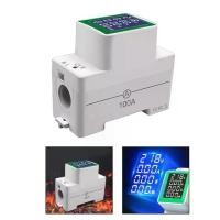 ราคา มิเตอร์ไฟฟ้าสำหรับราง DIN สำหรับ AC 50–300 V กระแส 100 A มิเตอร์โวลต์ดิจิทัล มิเตอร์แอมป์ และมิเตอร์พลังงาน (1735351425318618146)