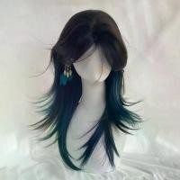 ราคา ผมสังเคราะห์, หางหมาป่าไฮไลท์กลาง, สีฟ้า-เขียว, สไตล์เด็กผู้ชาย, ช่อผม, [Qingling Que Yu] (1731976056137287847)