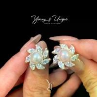 ราคา YU+jewelry ต่างหูเพชรดอกไม้ประดับไข่มุกเทียมหรูหรา เงินแท้925 สีทอง พร้อมส่ง ต่างหู ที่ สวยงาม (1731761059973663656)