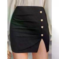 ราคา กระโปรงทรงดินสอ กระโปรงครึ่งตัว แต่งกระดุม ชายเสื้อผ่าด้านหน้า ข้อเสนอจำกัด [COD] กระโปรง ทรงแคบ กระเป๋า ข้าง กระโปรงสั้นเอวสูงมีชับในสีพื้น sakura black skirt ชุดงานหมั้น แบบ เรียบง่าย (1731951237247