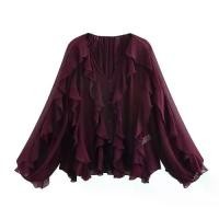 ราคา Up & Go Adventure 2025 ลูกไม้ปักลาย เสื้อสตรีสตรี ลำลองแบบสบายๆ หลวมหลวมๆ เสื้อเชิ้ตแขนยาว คอวีแบบสั้น เสื้อสีขาว (1735197539467232514)