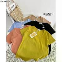 ราคา จัดส่งเฉพาะจุด GI-ANTS เสื้อยืดคอเหลี่ยมผ้าร่องเรย่อน (1732354986919888016)