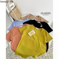 ราคา GI-ANTS เสื้อยืดคอเหลี่ยมผ้าร่องเรย่อน (1735535734447310763)