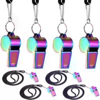 ราคา Skrfren Coach Whistle with Lanyard, 4 PCS Colorful Coach Whistle Stainless Steel Metal Teacher Whistles, Loud Crisp Sound Whistles for Teachers, Referees, Emergency and Official (1735116622706083015)