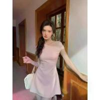 ราคา Korean-style off-shoulder dress for women, summer high-end -fit A-line dress with off-shoulder design and elegant style (1735271825817110260)