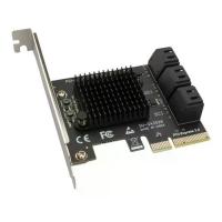 ราคา PCI-E 6 Ports SATA Card PCI-E 4X Cards PCI Express to SATA 3.0 6 ports SATA III 6Gbps PCIE X4 Expansion Adapter Board (1735545388143773082)