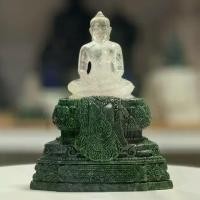 ราคา พระแก้วมรกต พระแก้วจุยเจีย หินจุยเจีย ขนาดหน้าตัก 3 นิ้ว พร้อมฐาน แกะสลัก ลายกนก ลายไทย พระบูชา พระมงคล พระแกะสลัก (1731682355863979677)