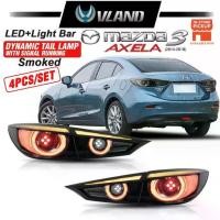 ราคา ไฟท้าย LED, Vland, สำหรับ Mazda 3 / Axela รุ่นที่ 3, เบนท์ลีย์ BM BN, พร้อมไฟเลี้ยว, โคมไฟแบบเรียงตามลำดับ, เอฟเฟกต์แอนนิเมชั่นด้านข้าง LED ที่ผ่านการบำบัดด้วยแสงกลางวัน, ปี 2014-2018 (173168373115391