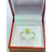 ราคา (จัดส่งจากประเทศไทย). แหวนบุษราคัมแท้ เงินแท้ 925 เคลือบทองคำขาว เครื่องประดับแฟชั่น (1734392125324559766)