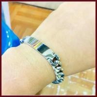 ราคา เลสข้อมือสแตนเลสแท้100%วัสดุสแตนเลสแท้เกรดเครื่องมือแพทย์316Lใส่เท่ห์ ไม่ลอก ไม่ดำ ไม่แพ้ มี2ขนาด 3 สี ทอง เงิน ดำ (1735443511799154140)
